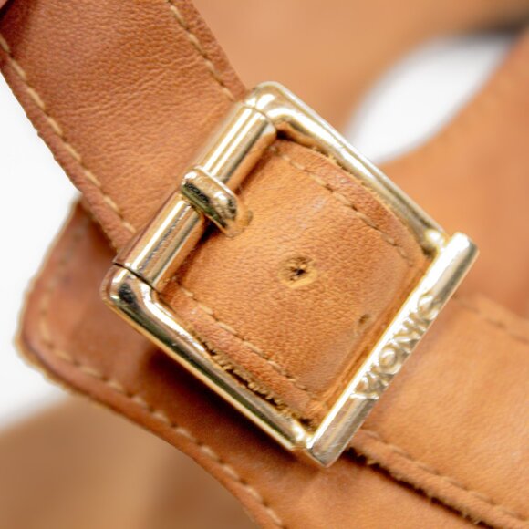 Vionic Noble Laurie Sandals Wedge Heel Ankle Strap Open Toe Brown Leather US 8 - Picture 11 of 12